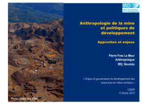 Anthropologie de la mine et politiques de développement
