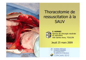 La thoracotomie de résuscitation à la SAUV