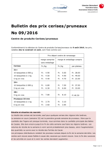 Bulletin des prix cerises/pruneaux 9-2016
