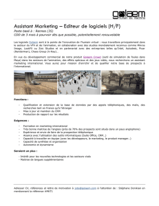 Assistant Marketing – Editeur de logiciels (H/F)