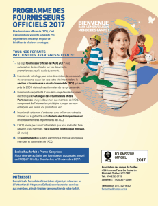 fournisseurs officiels 2017 - Association des camps du Québec