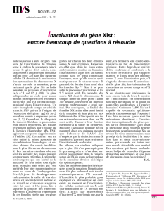 Inactivation du gène Xist: encore beaucoup de - iPubli