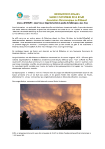 informations orages - Association Climatologique de l`Hérault