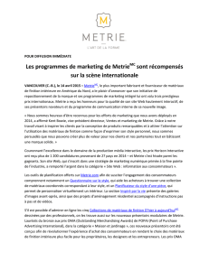Les programmes de marketing de MetrieMC sont récompensés sur