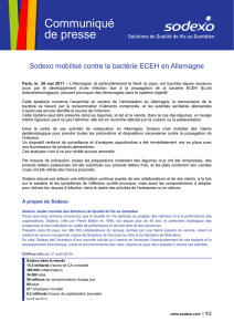 Sodexo mobilisé contre la bactérie ECEH en Allemagne