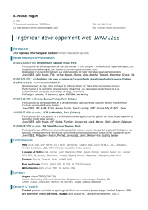 Ingénieur développement web JAVA/J2EE