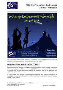 Fédération Francophone d`Astronomes Amateurs de Belgique Qu`y