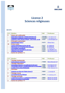 Licence 2 Sciences religieuses