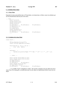 Module I5 – Java Corrigé TP3 RT I – Création d`une classe IUT