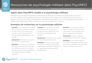 Ressources de psychologie militaire dans PsycINFO