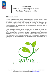 Projet OSIRIS Offre de Services Intégrés en milieu Rural pour l