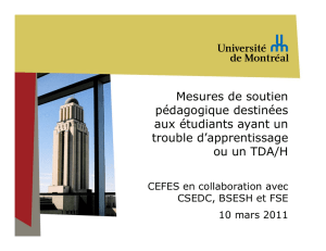 Diapositive 1 - CEFES - Université de Montréal