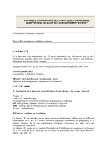 Licence Environnements insulaires océaniens