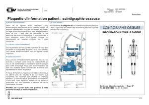 Plaquette d`information patient : scintigraphie osseuse