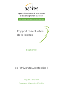 Evaluation de la licence Sciences économiques (Université