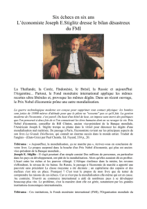 Six échecs en six ans L`économiste Joseph E.Stiglitz
