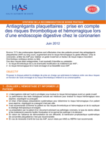 Synthèse Antiagrégants plaquettaires GASTROLOGIE