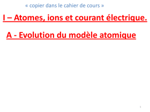 I – Atomes, ions et courant électrique.