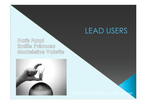 ppt lead user - Master 2 Marketing de l`Innovation