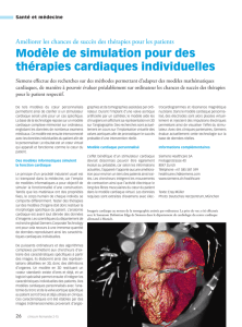 Modèle de simulation pour des thérapies cardiaques