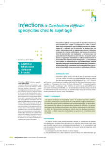 Infectionsà Clostridium difficile : spécificités chez le sujet âgé
