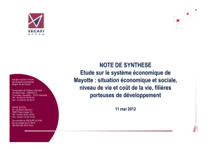 NOTE DE SYNTHESE Etude sur le système économique de Mayotte