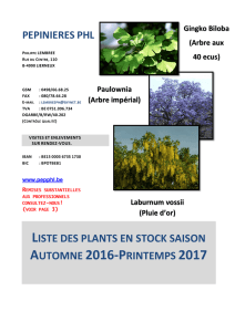 liste des plants en stock saison automne 2016