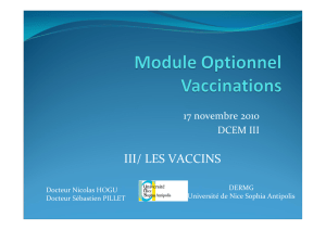Module Optionnel Vaccinations