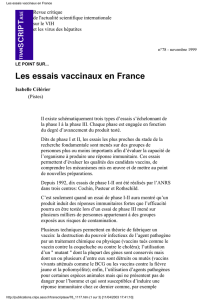 Les essais vaccinaux en France
