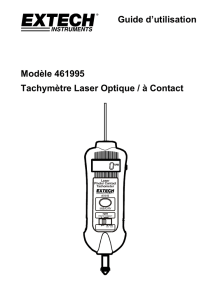 Guide d`utilisation Modèle 461995 Tachymètre Laser Optique / à