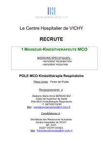 Annonce KINE - MCO - Centre Hospitalier de Vichy