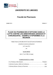 UNIVERSITE DE LIMOGES Faculté de Pharmacie