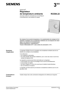 3543 Régulateur de température ambiante RCE84.22