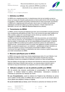 Recommandations pour la prise en charge des patients MRSA