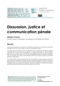 Dissuasion, justice et communication pénale, Cusson IPJ def