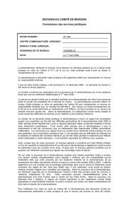 DÉCISION DU COMITÉ DE RÉVISION Commission des services