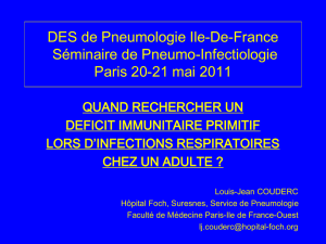 DES de Pneumologie Ile-De-France Séminaire de Pneumo