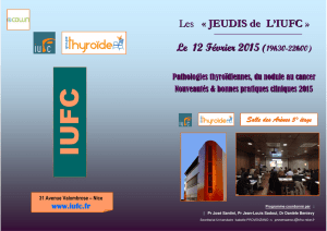 jeudi IUFC Thyroïde - Institut Universitaire de la Face et du Cou