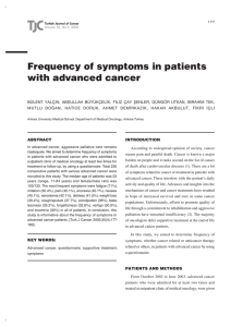 Frequency of symptoms in patients with advanced cancer