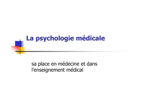 La psychologie médicale : sa place en médecine