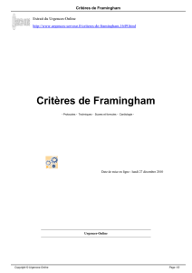 Critères de Framingham - Urgences