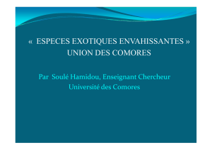 Comores - Espèces Envahissantes Outre-Mer