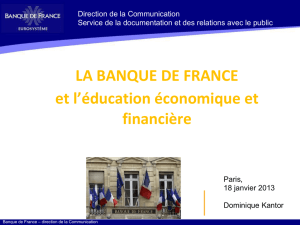 La Banque de France et l`éducation économique