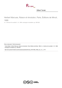 Herbert Marcuse, Raison et révolution, Paris, Éditions de Minuit, 1969