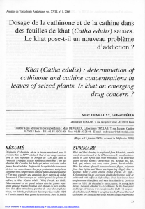 Dosage de la cathinone et de la cathine dans des feuilles de khat