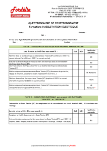 Questionnaire Habilitations Electrique