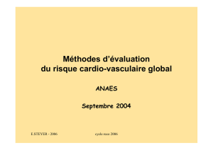 Méthodes d`évaluation du risque cardio-vasculaire global