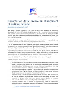 L`adaptation de la France au changement climatique mondial