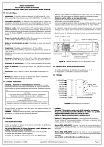 Notice d`installation DS150i IRP à lentille de Fresnel Détecteur