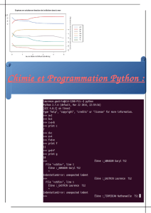 Chimie et Programmation Python :